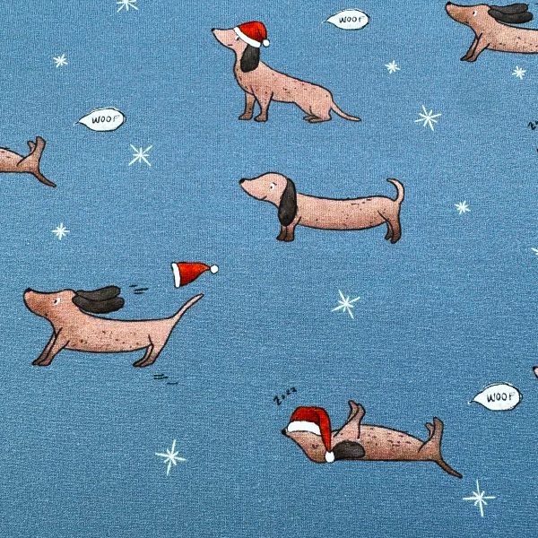 Kerst teckels frenchterry