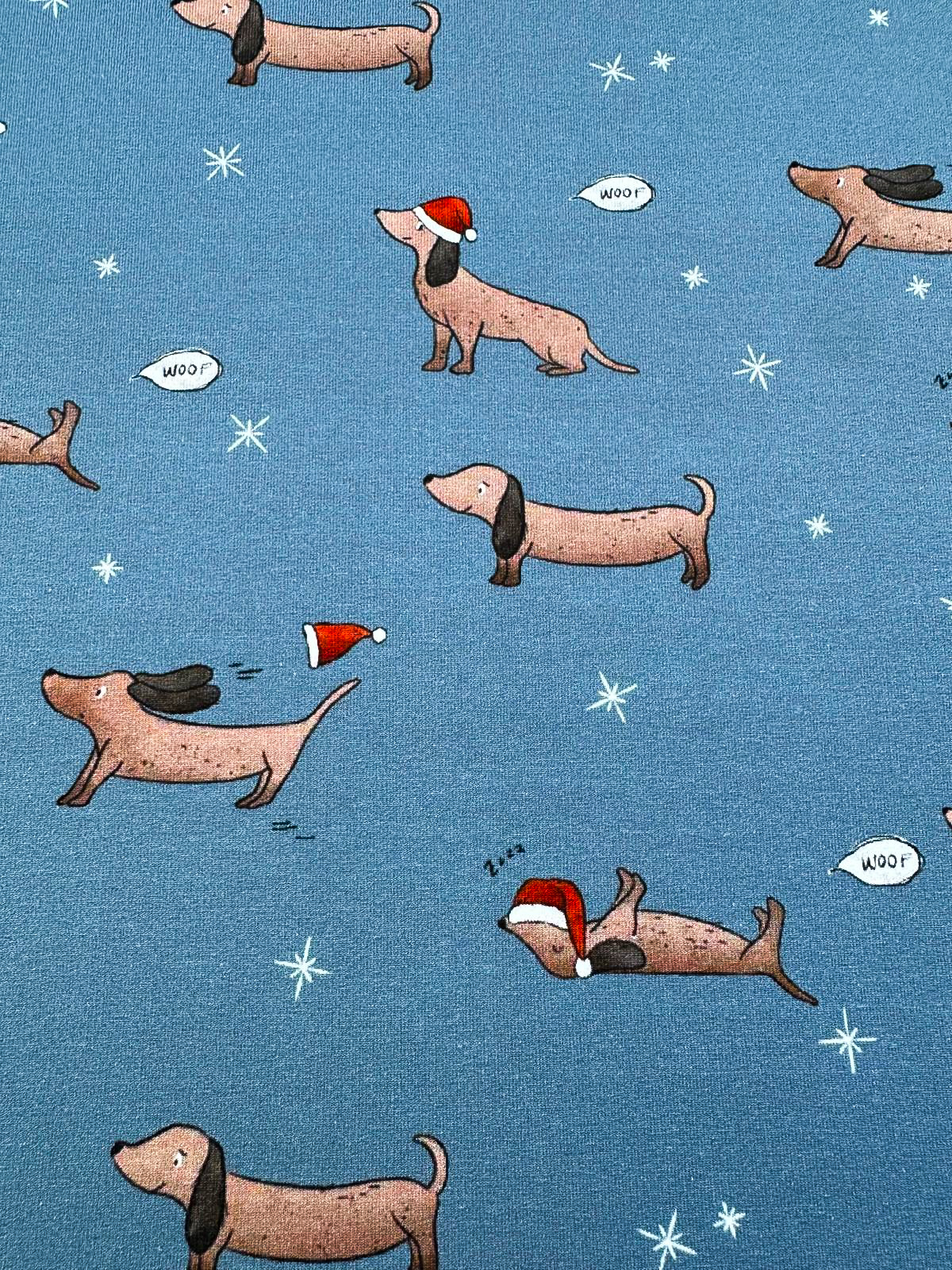 Kerst teckels frenchterry