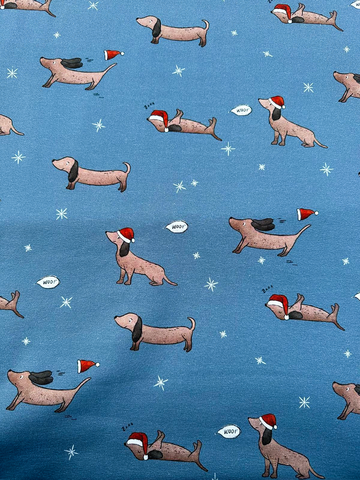 Kerst teckels frenchterry - Afbeelding 3