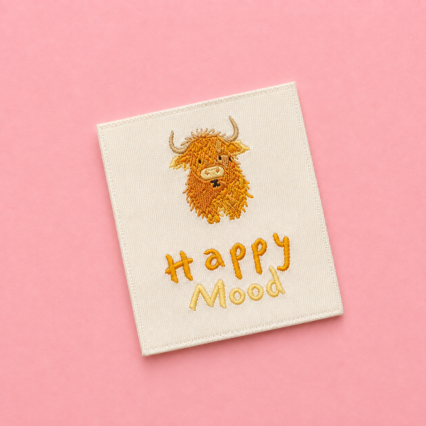 Vierkant label Happy Mood