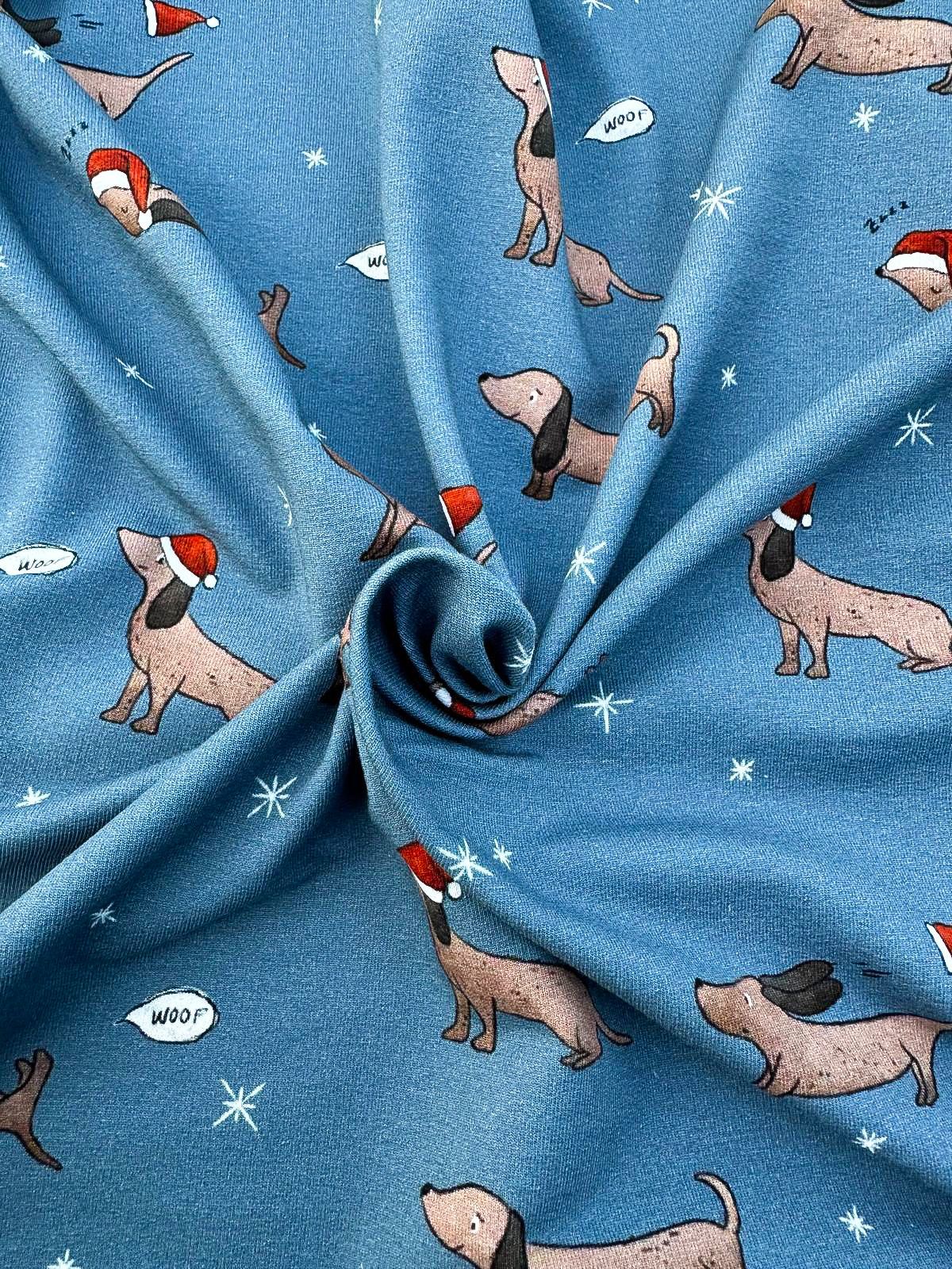 Kerst teckels frenchterry - Afbeelding 2