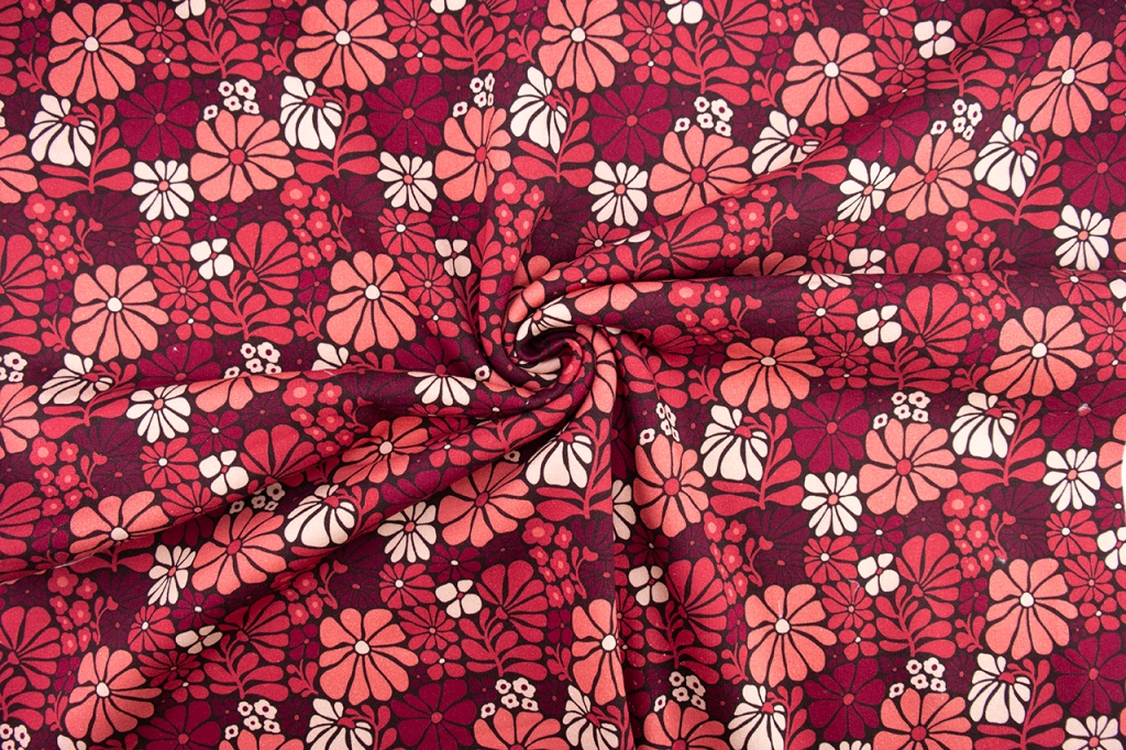 Soft sweat bloemen bordeaux