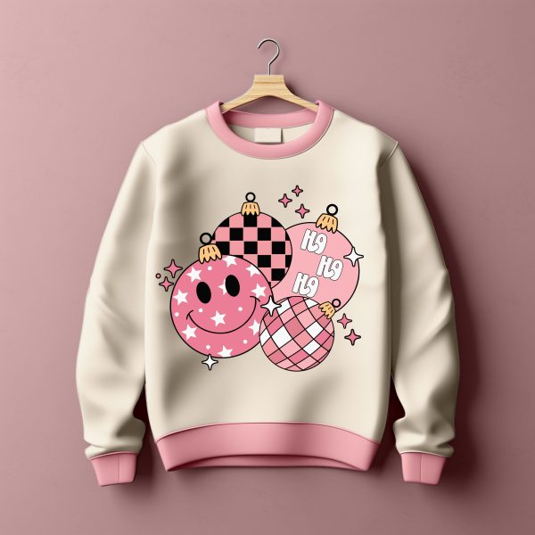 Roze kerstballen applicatie