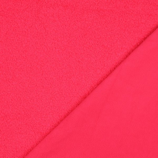 Teddy fleece dubbelzijdig roze