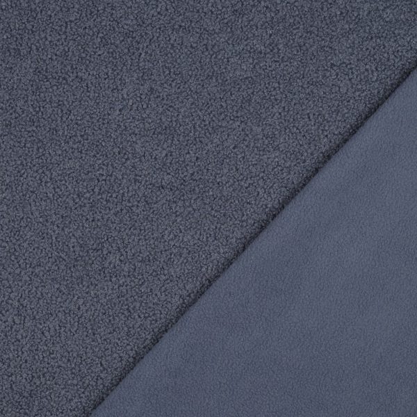 Teddy fleece dubbelzijdig jeansblauw