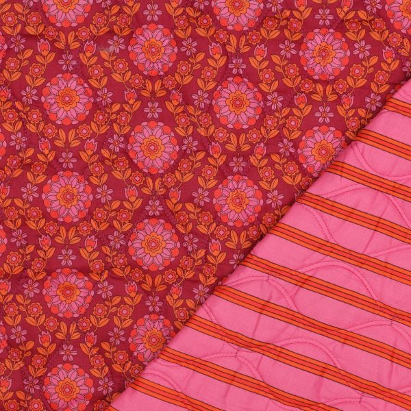 Gewatteerde katoen voile burgundy pink