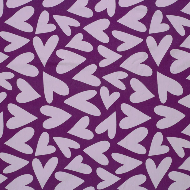 Jersey lila hartjes