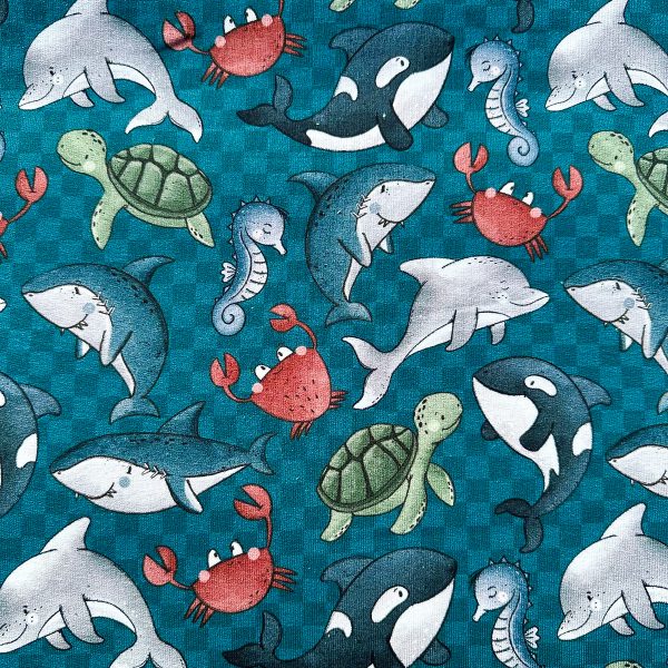 Zee dieren op frenchterry