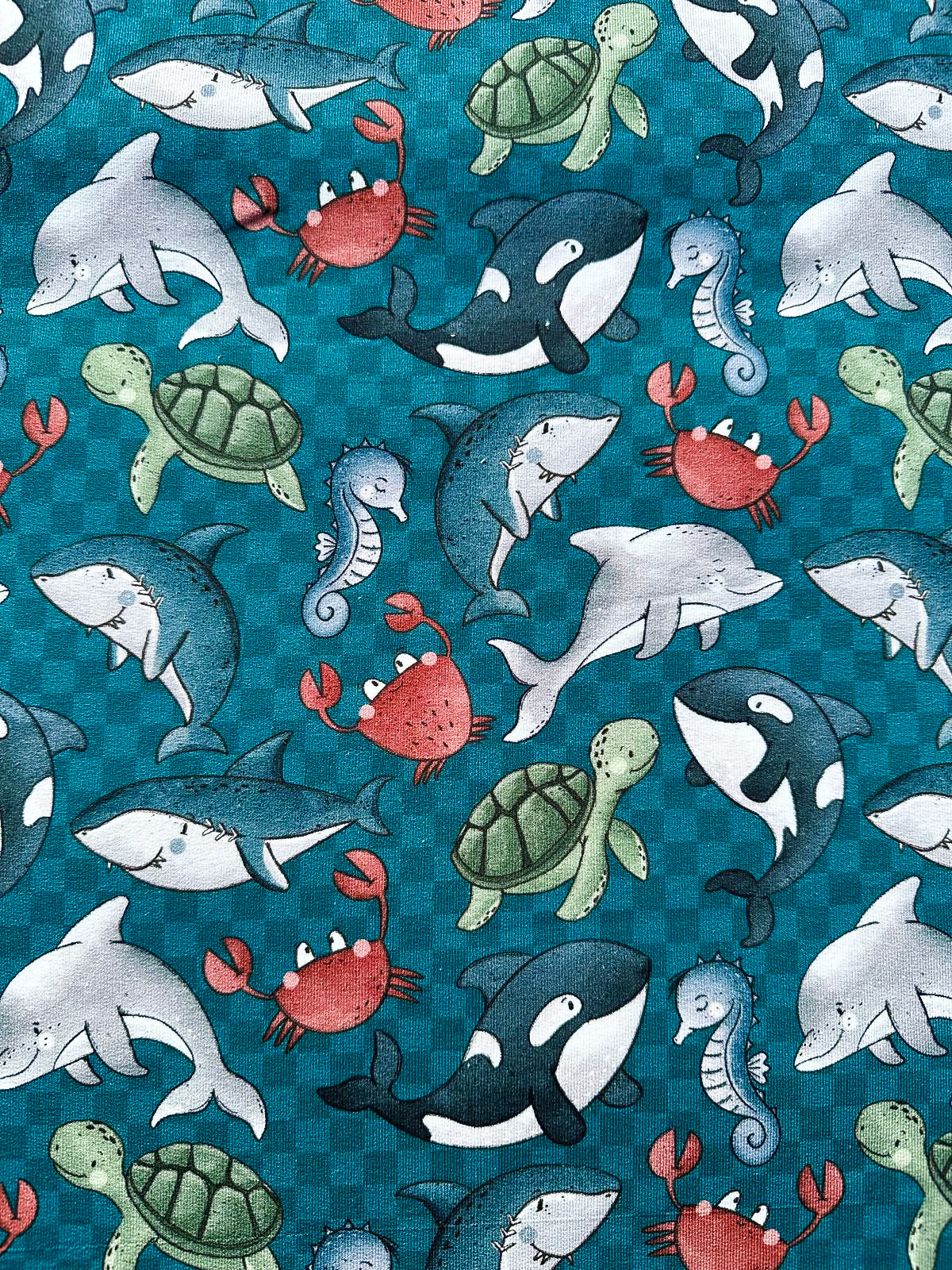 Zee dieren op frenchterry