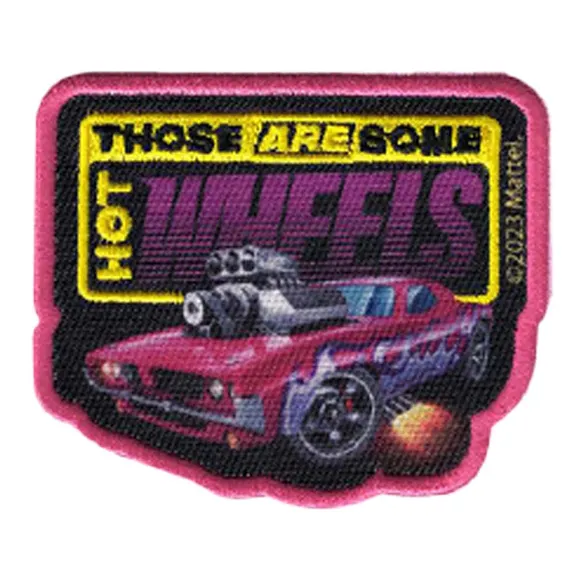 Strijkpatch hot wheels roze