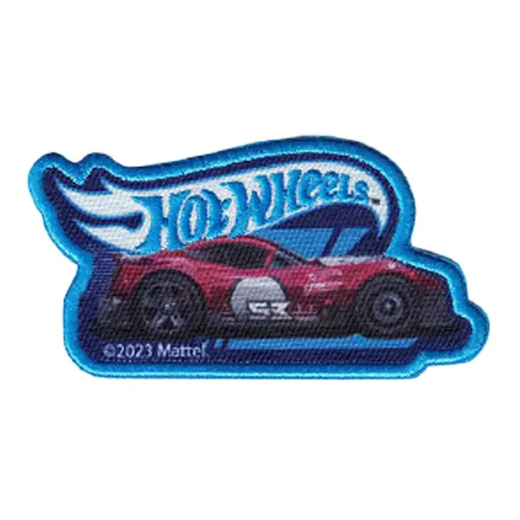 Strijkpatch hot wheels blauw