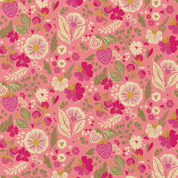 Strawberry bloom katoen