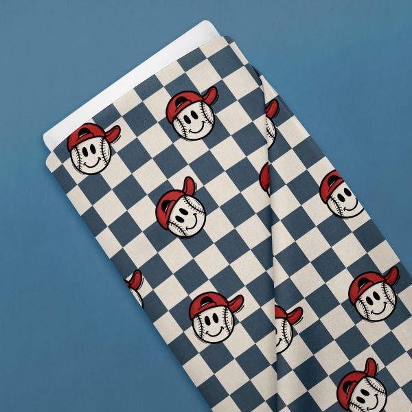 Baseball blauw in winterfrenchterry