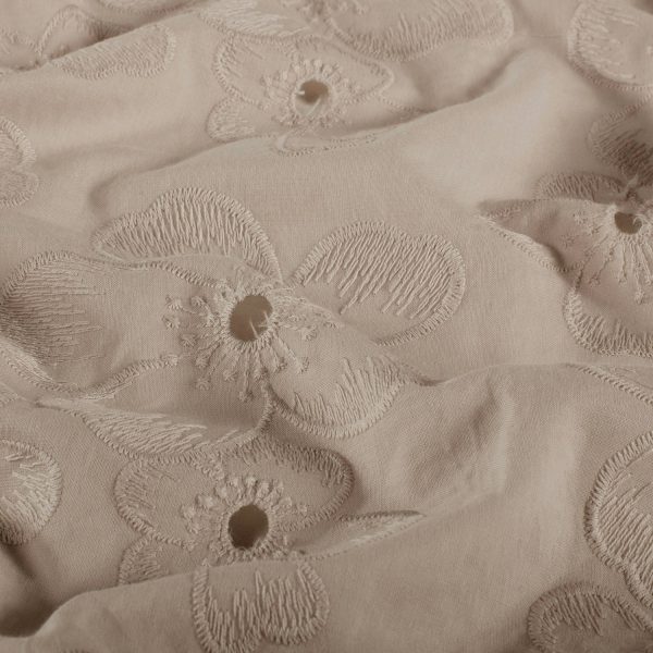 Katoen broderie floralia beige