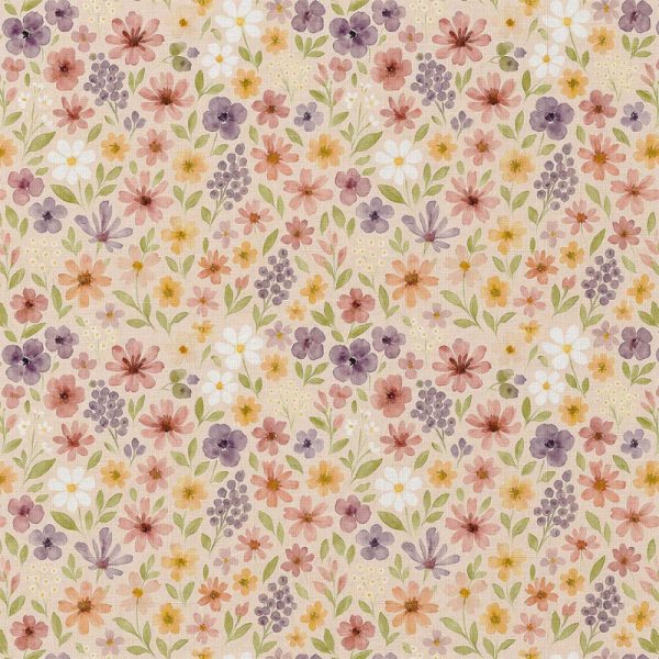 Soft little flowers katoen