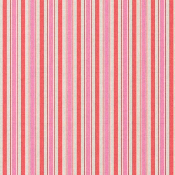 Gestreepte katoen rood,roze,offwhite