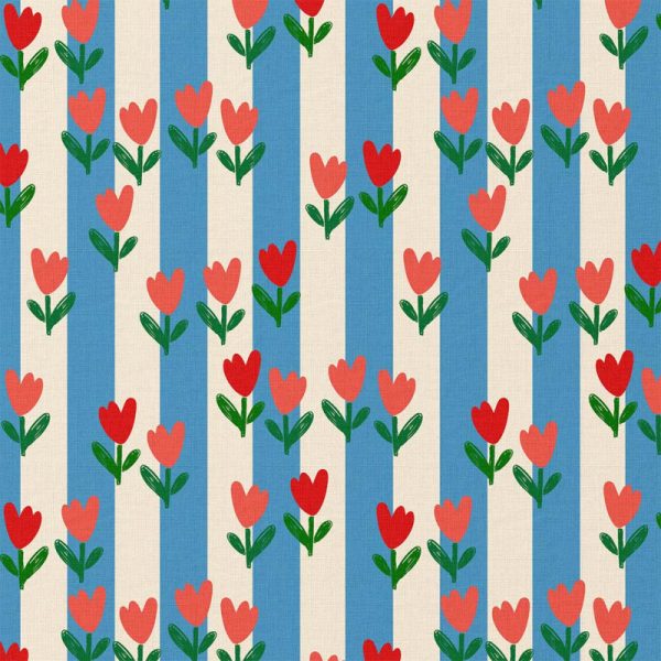 Tulpjes strepen katoen