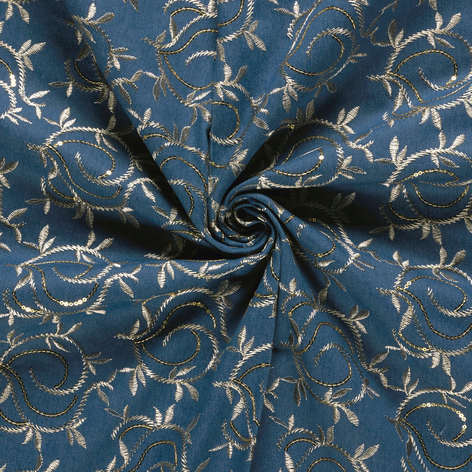 Denim stof bladeren - Afbeelding 2