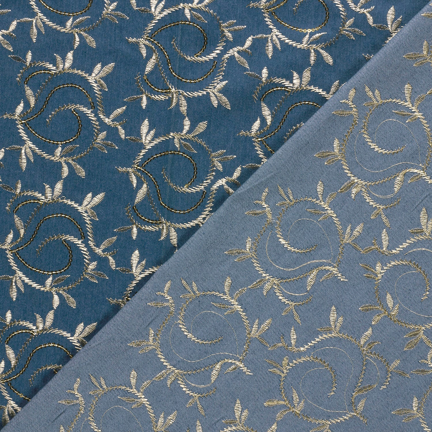 Denim stof bladeren - Afbeelding 3