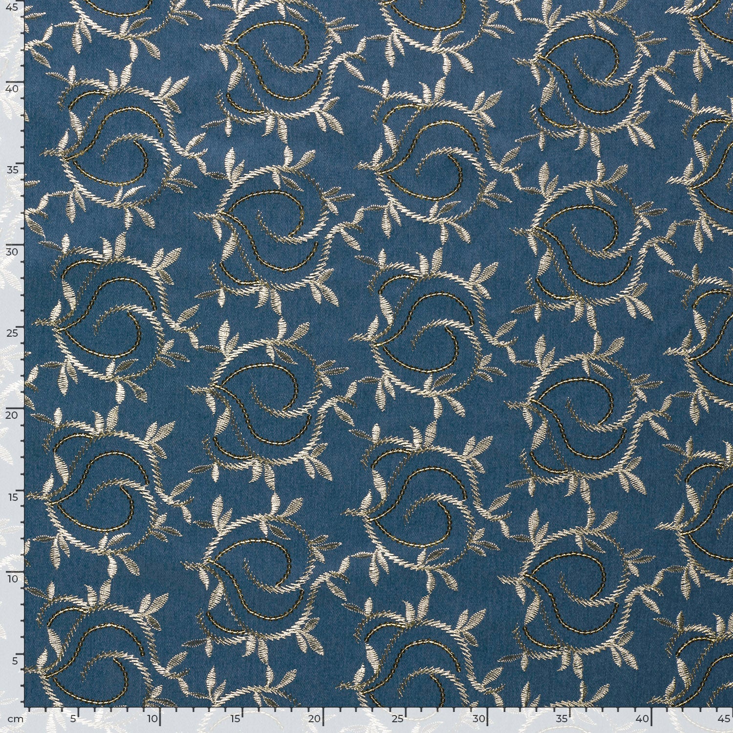 Denim stof bladeren - Afbeelding 4