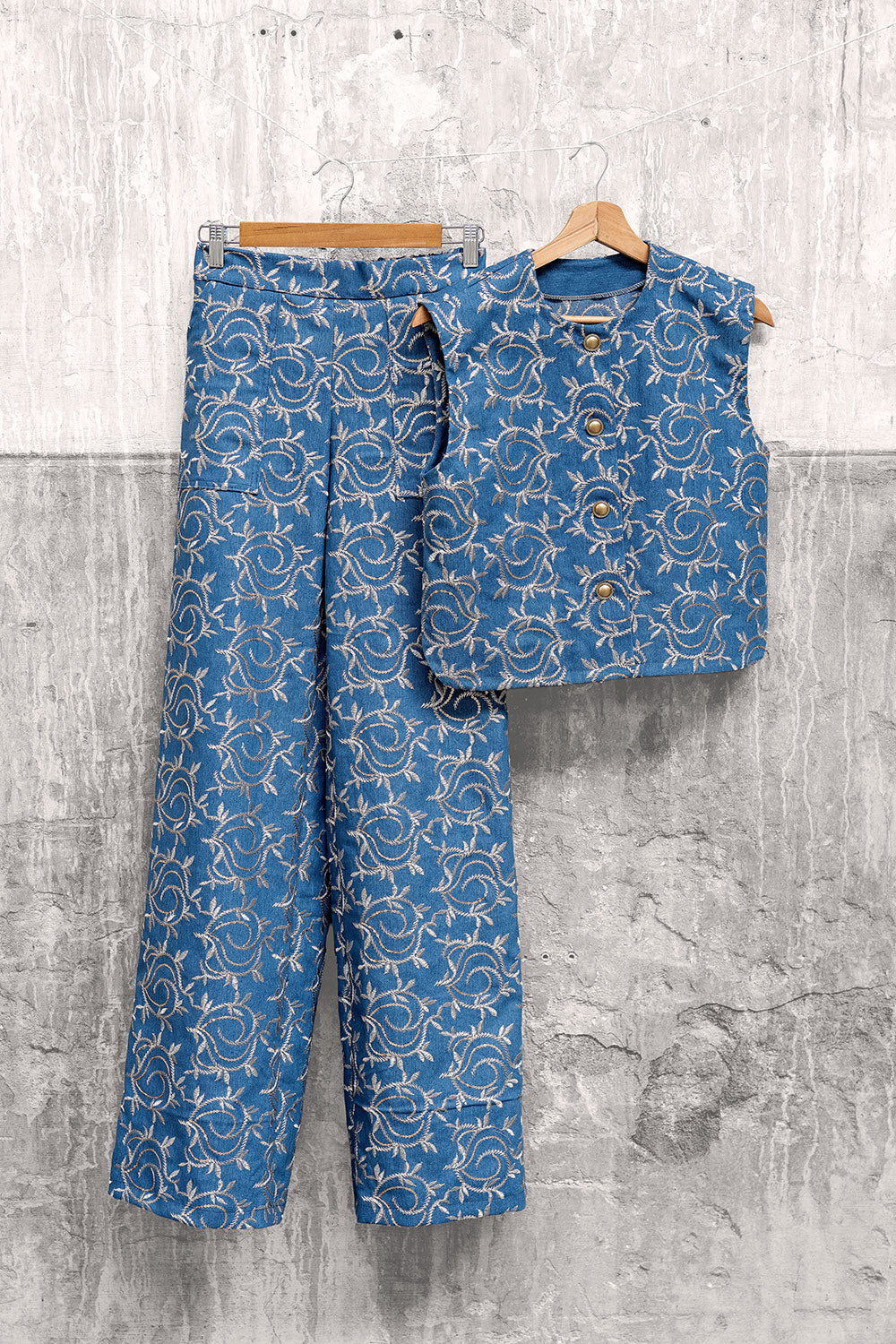 Denim stof bladeren - Afbeelding 7