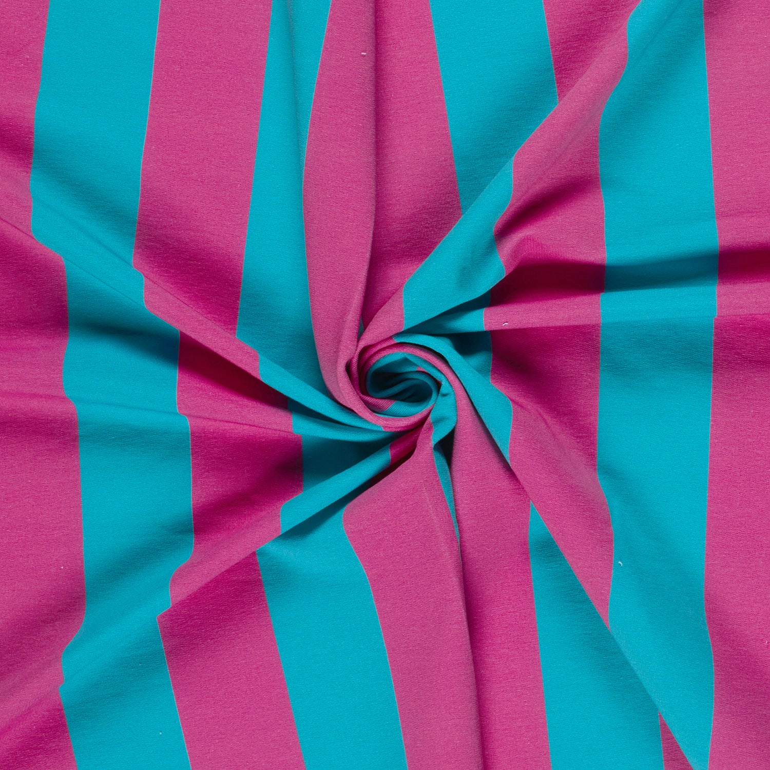Frenchterry strepen blauw roze - Afbeelding 2