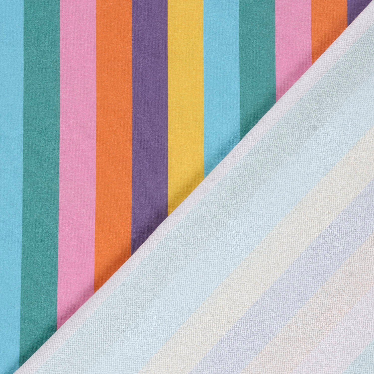 Frenchterry Rainbowstripes dark - Afbeelding 3