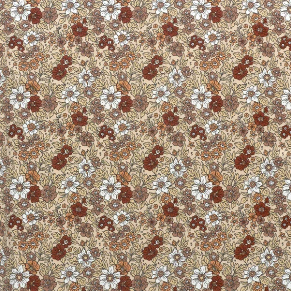 Jersey soft brown flowers