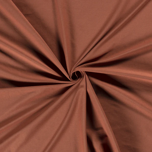 Katoenen jersey roodhout