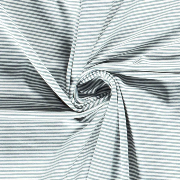 Katoenen jersey yarn dyed ijsblauwe strepen