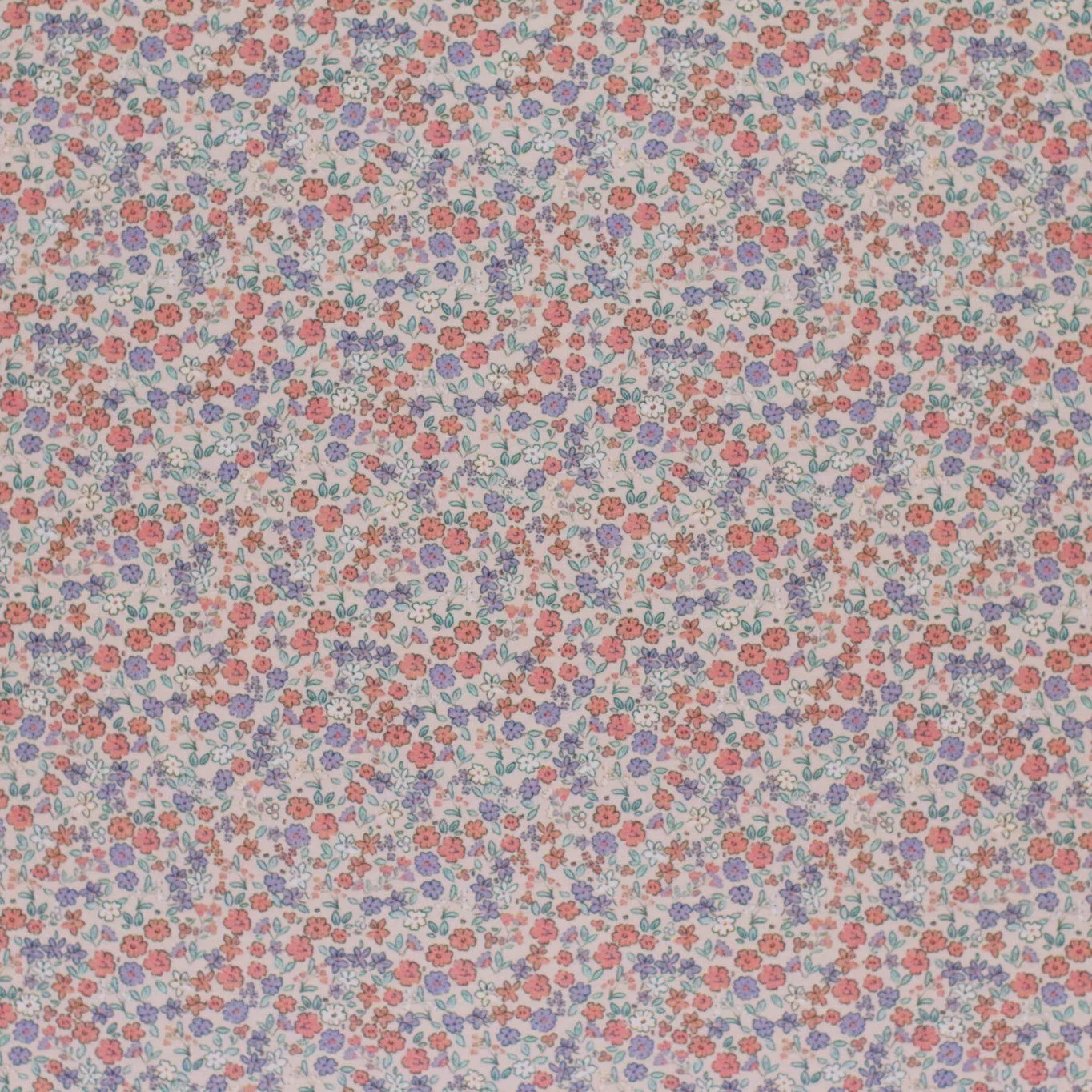 Kleine bloemen kleiroze jersey