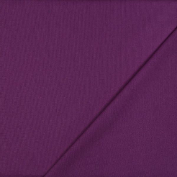 Katoen Poplin effen Donker paars.