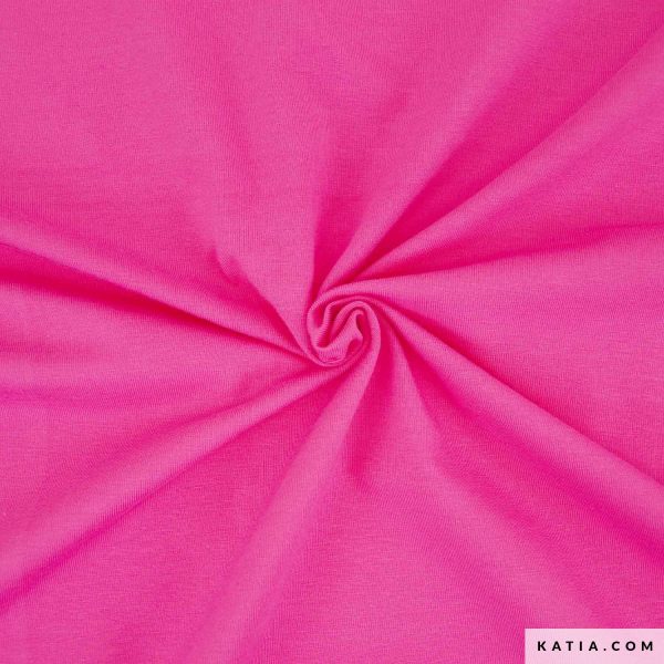 Katoenen jersey fuschia roze