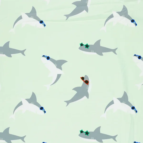 Katoenen jersey Cool Sharks Mint