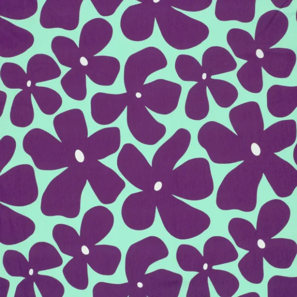 Katoenen jersey Purple Pop Flowers