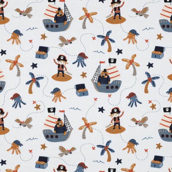 Katoenen jersey piraten print