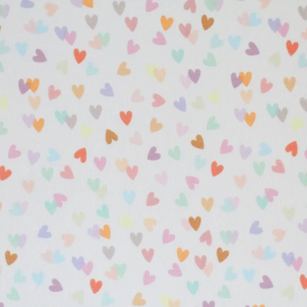 Ribjersey gekleurde hartjes