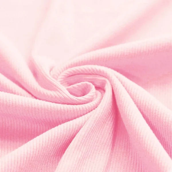 Ribjersey pastel roze