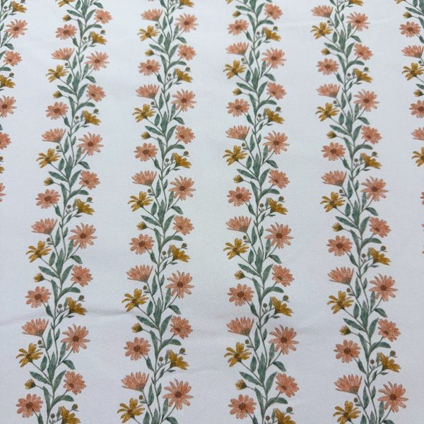 Denim Twill Wildflower stripes