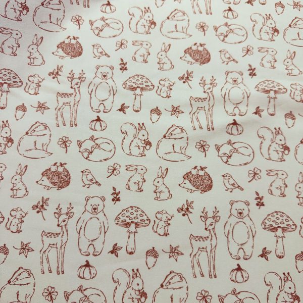 Denim Twill Forest Friends Sketch