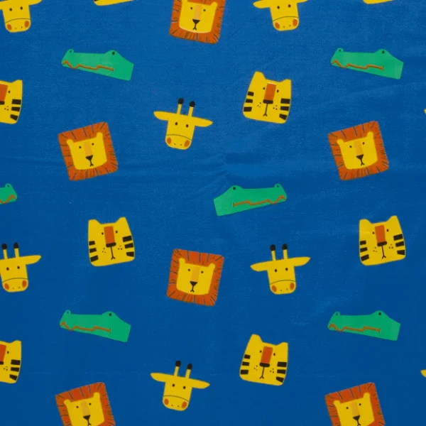 Katoenen jersey Safari Friends Blue