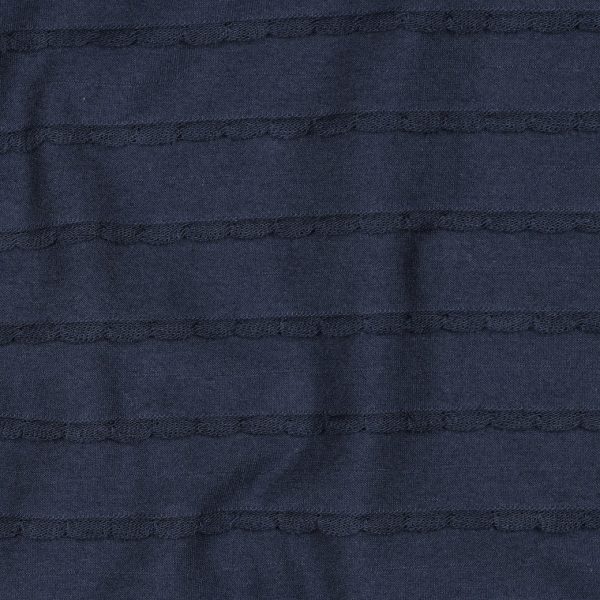 Jersey Midnight Blue Ruffle Lines