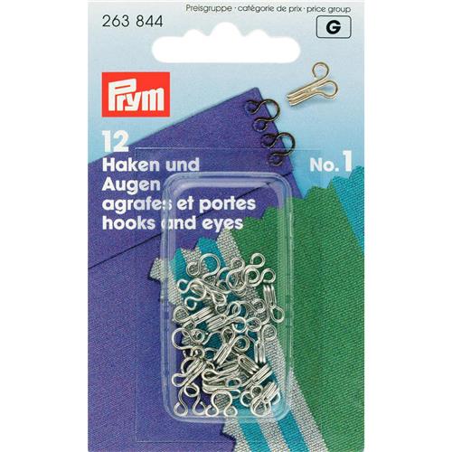 Prym Haken en Ogen Ms1 & Ms2 zilverkleurig