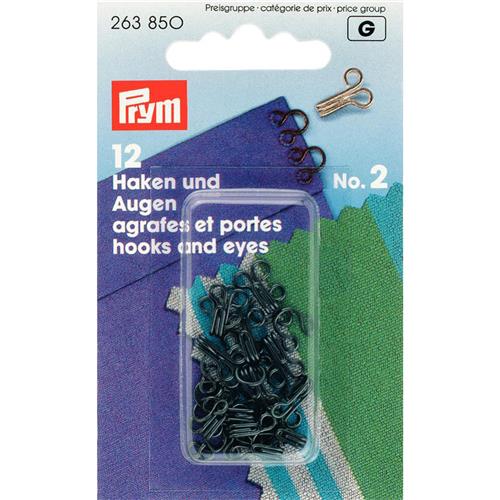 Prym Haken en ogen Ms1 & Ms2 Zwart