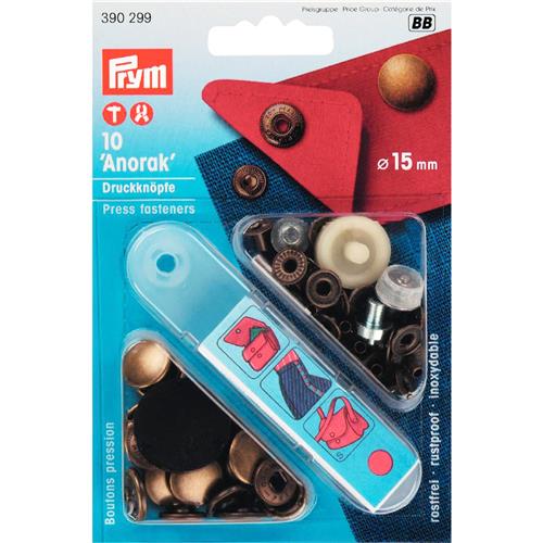 Prym Anorak Drukknopen Oudmessing 15mm