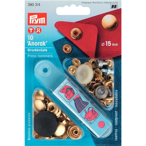 Prym Anorak Drukknopen Goud 15mm