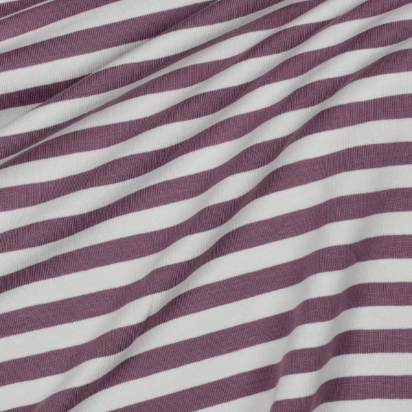 Garengeverfde jersey Mauve/Wit