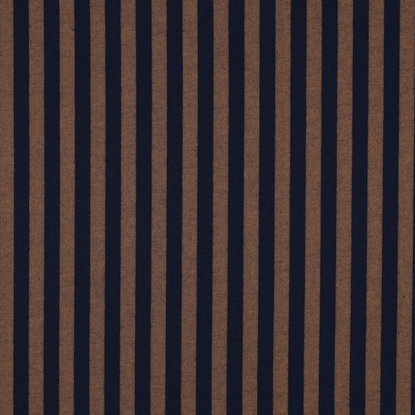 Yarn Dyed Katoen Classic Stripe Navy Brown