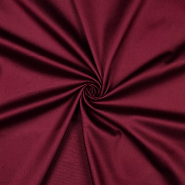Katoen satijn Bordeaux rood