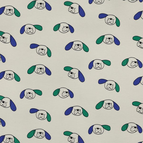 French Terry Playful pup groen/blauw